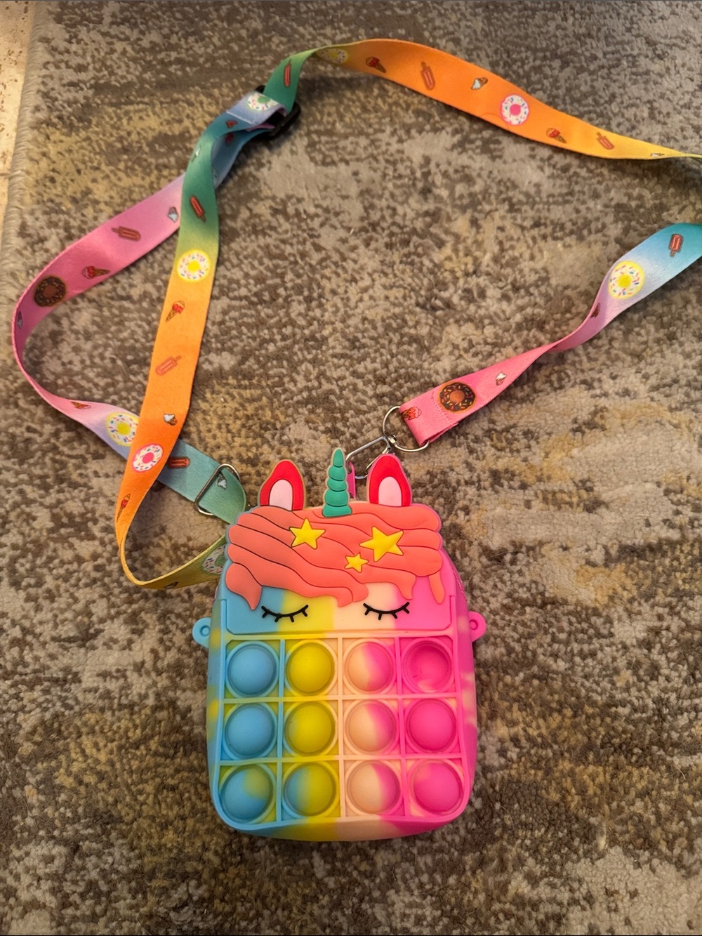 Unicorn Rainbow Pop-It Crossbody Bag for Kids - Multicolor